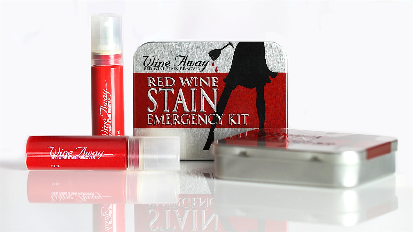 Stocking stuffer sizes of Wine Away red wine remover spray