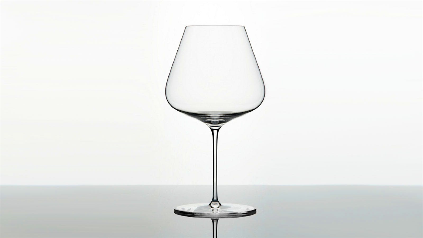 One empty Zalto Burgundy wine glass