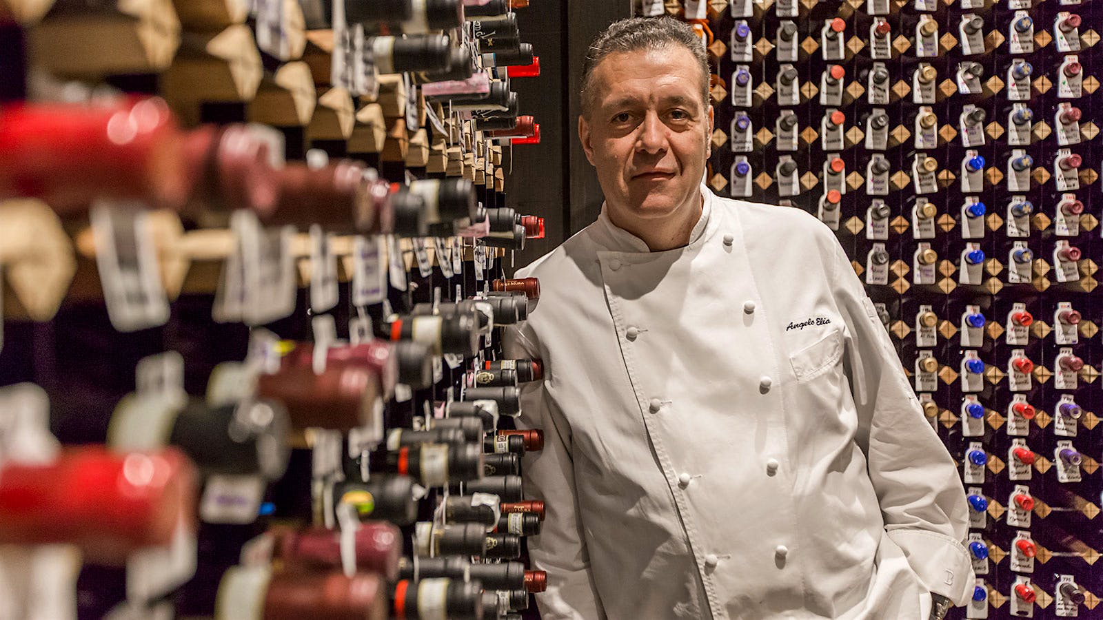 Chef and owner Angelo Elia in the wine cellar at Casa D’Angelo