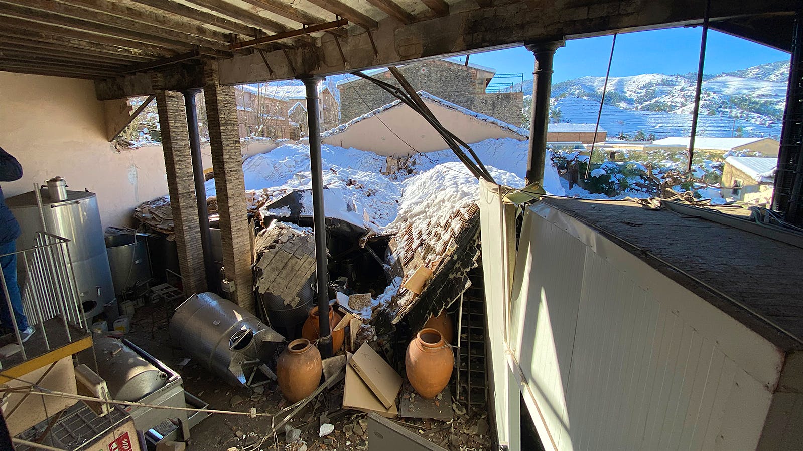 Vall Llach's Cellar Roof Collapses Under Record Snow in Spain, Jeopardizing 3 Vintages of Wine