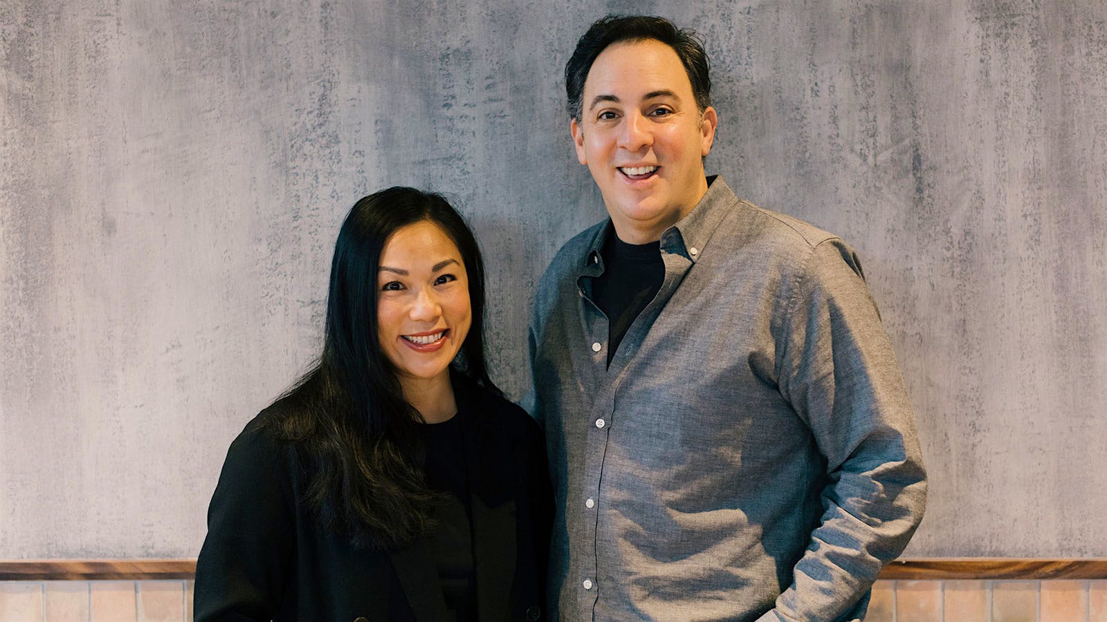 Pastry chef Hsing Chen with chef Doug Psaltis
