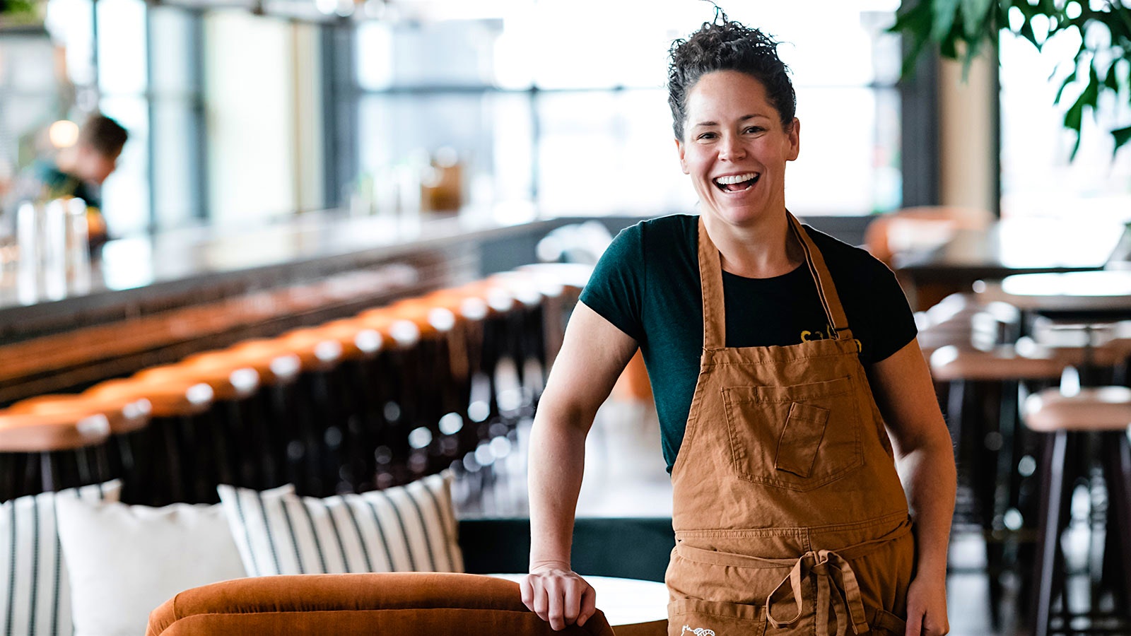  Stephanie Izard in her apron 