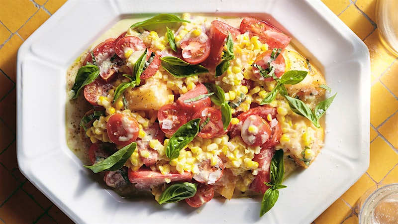 David Kinch’s Grilled Chicken with a Corn-and-Tomato Side for Labor Day