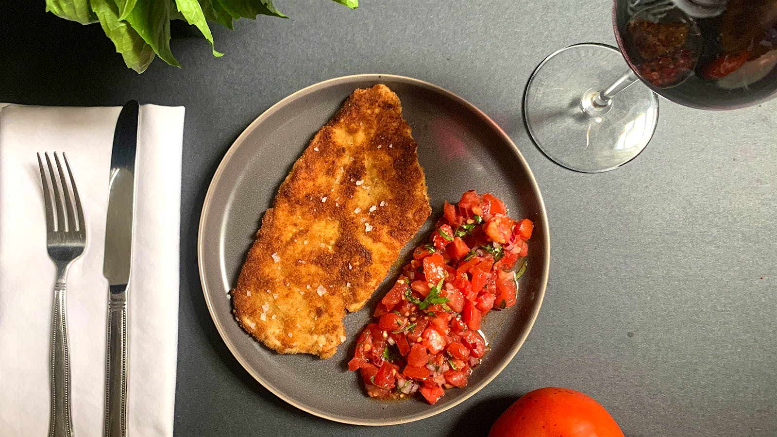 8 & $20: Crispy Chicken with Tomato Topping