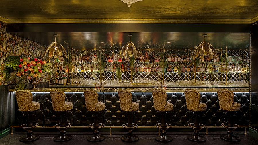 Designer Ken Fulk took inspiration from legendary nightclubs of the 1980s to create the look for the bar at Dirty French Steakhouse.