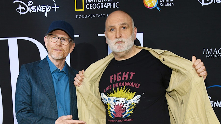 Chef José Andrés (right) and his World Central Kitchen charity organization are the subject of director Ron Howard's <em>We Feed People</em>; <em>Wine Spectator</em> donated $250,000 to WCK in 2020.
