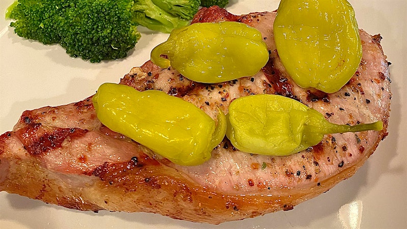 8 & $20: Grilled Pork Chops with Pepperoncini