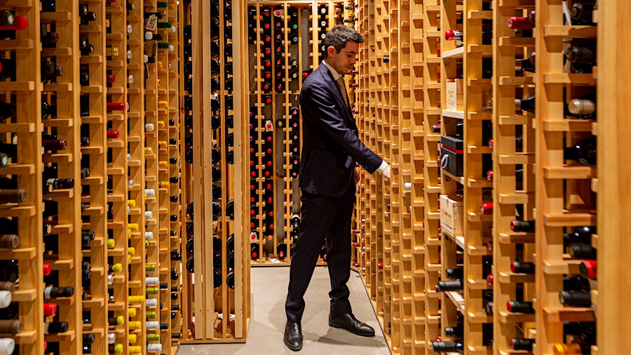 Wine director Israel Ramírez oversees a cellar of 9,000 bottles, full of Spanish wines as well as rare, mature and large-format selections.