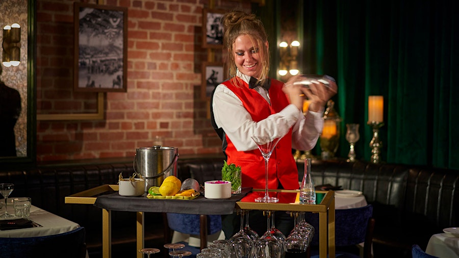 Cocktails, which include classics such as the Martini, Americano and Negroni as well as sophisticated inventions, are prepared tableside and served with paired bites.