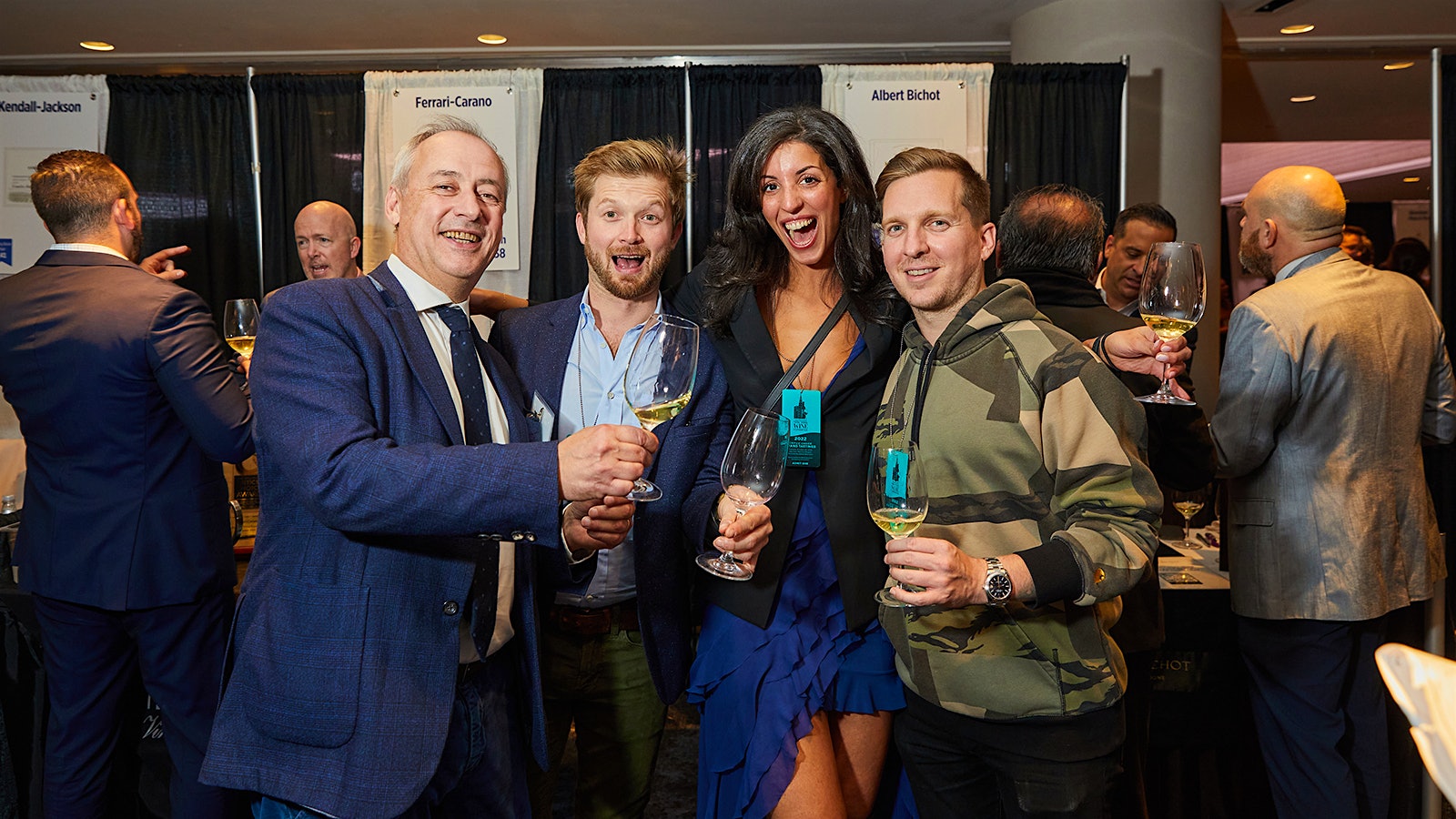  From left, Burgundy vintner Albéric Bichot with Ian Scudder, Emily Buse and Lucas Robinson at the 2022 New York Wine Experience
