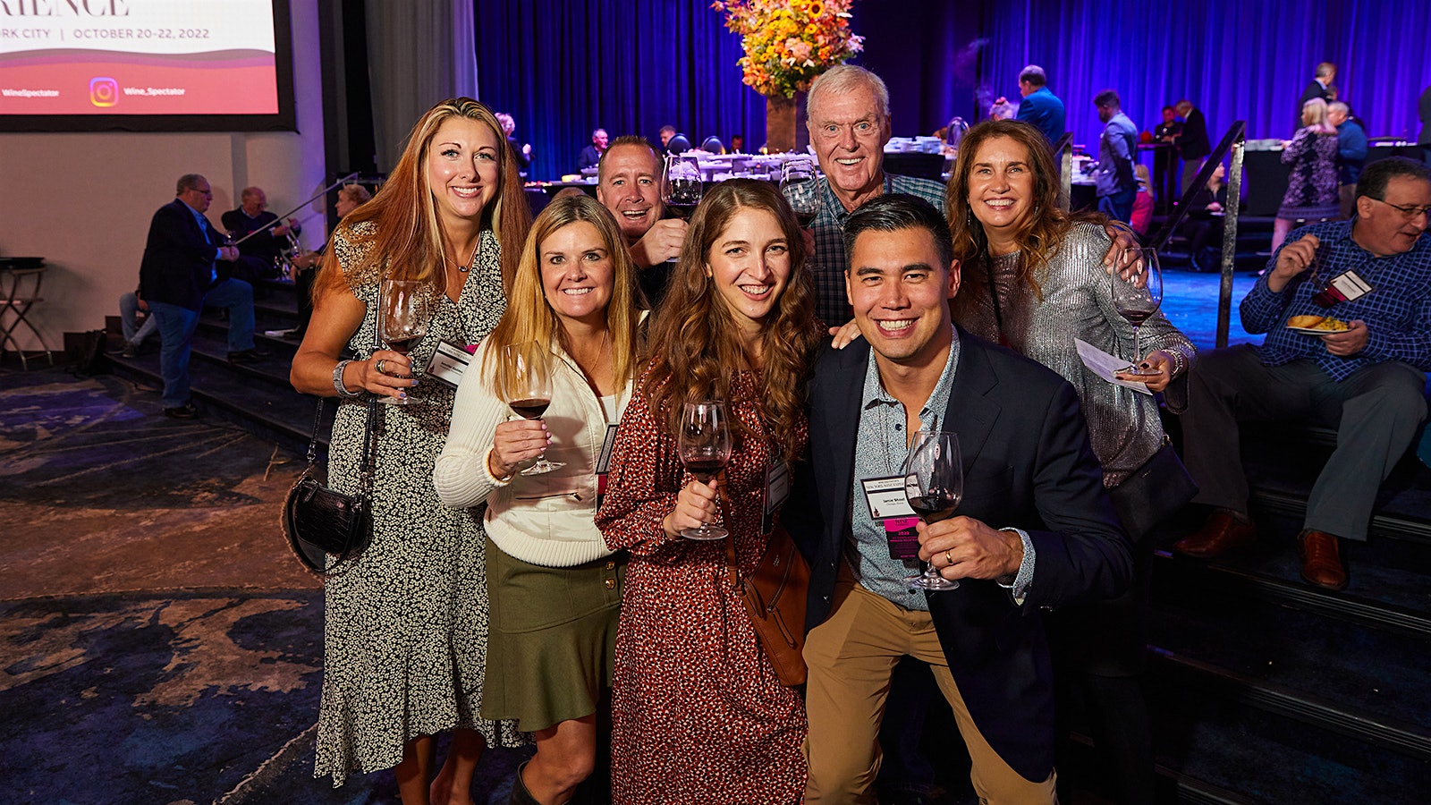  A group of guests, some repeat attendees and some first-time visitors, enjoying themselves at the 2022 New York Wine Experience
