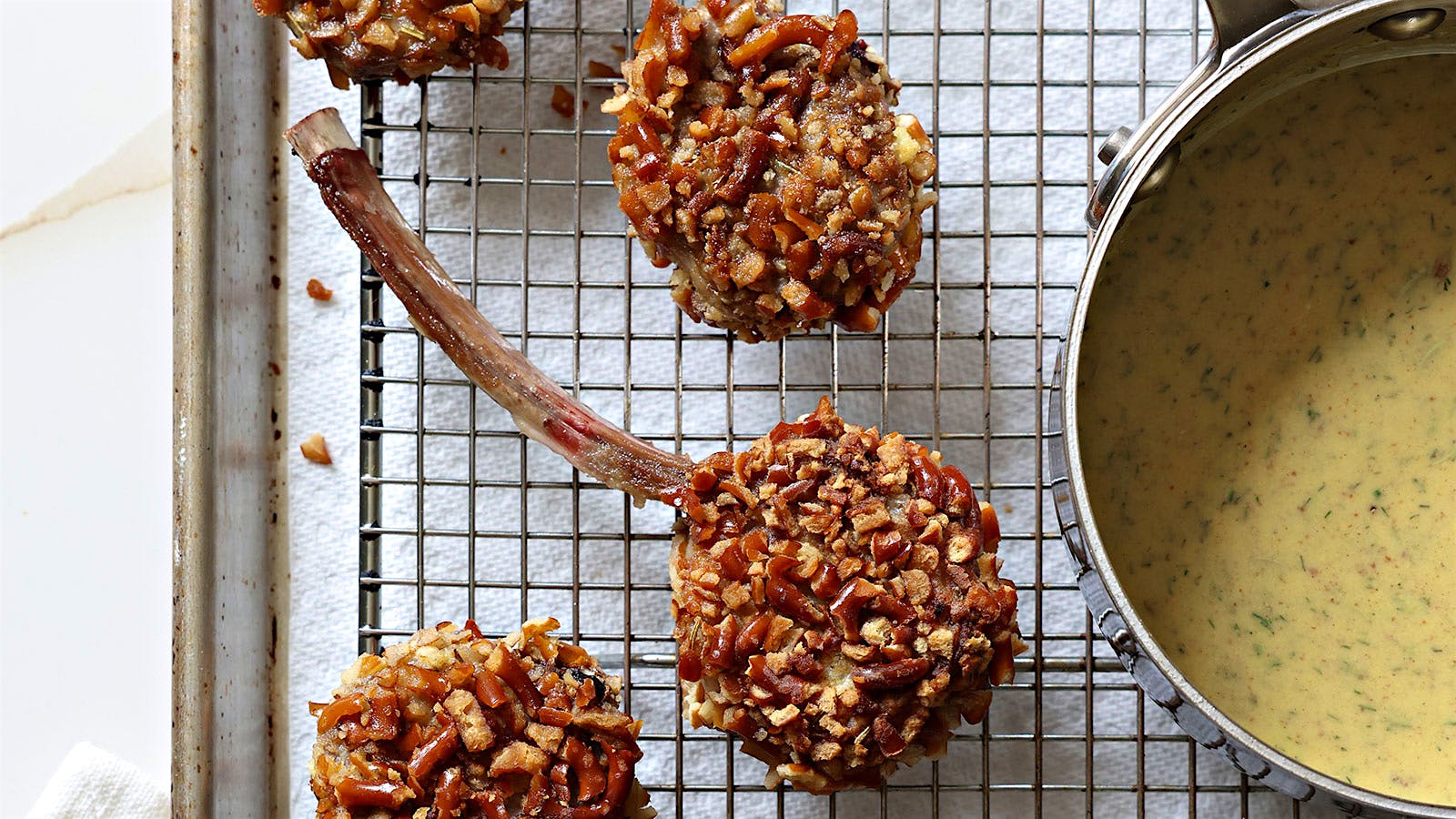 This Hanukkah, Impress Your Family with Pretzel-Crusted Lamb Chops