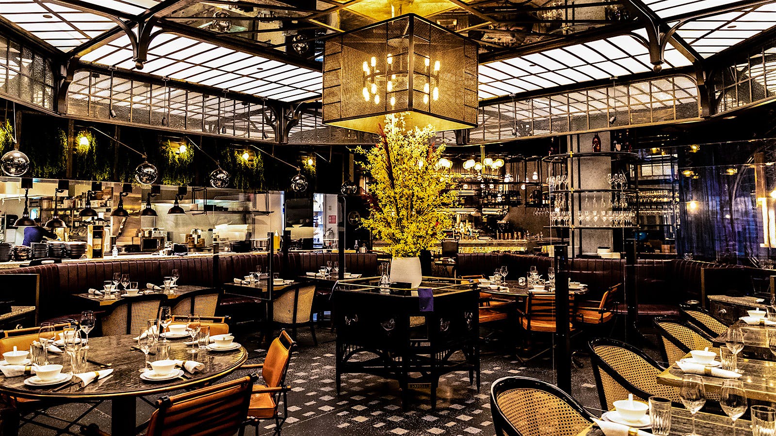  The dining room at Mott 32, Vancouver.] 