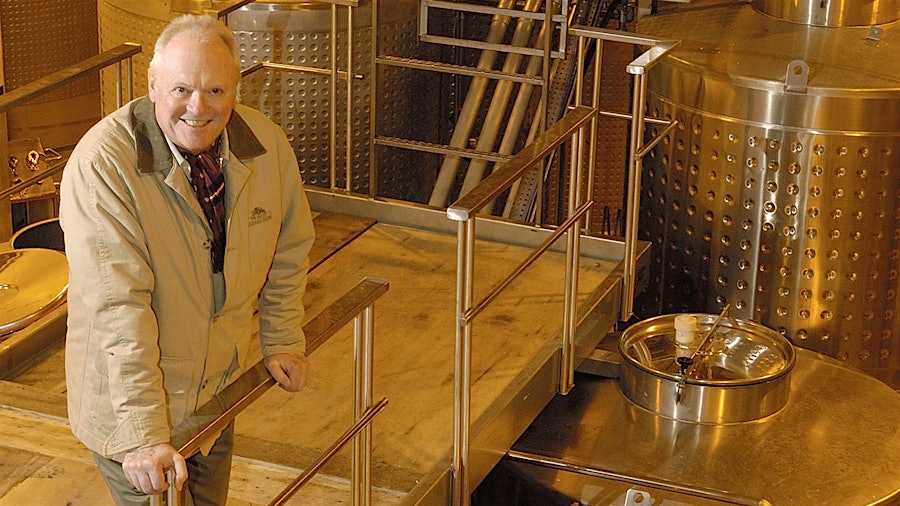 Donald Hess stands in the cellar of Bodega Colomè, the winery high in Argentina's Andes that he devoted himself to.