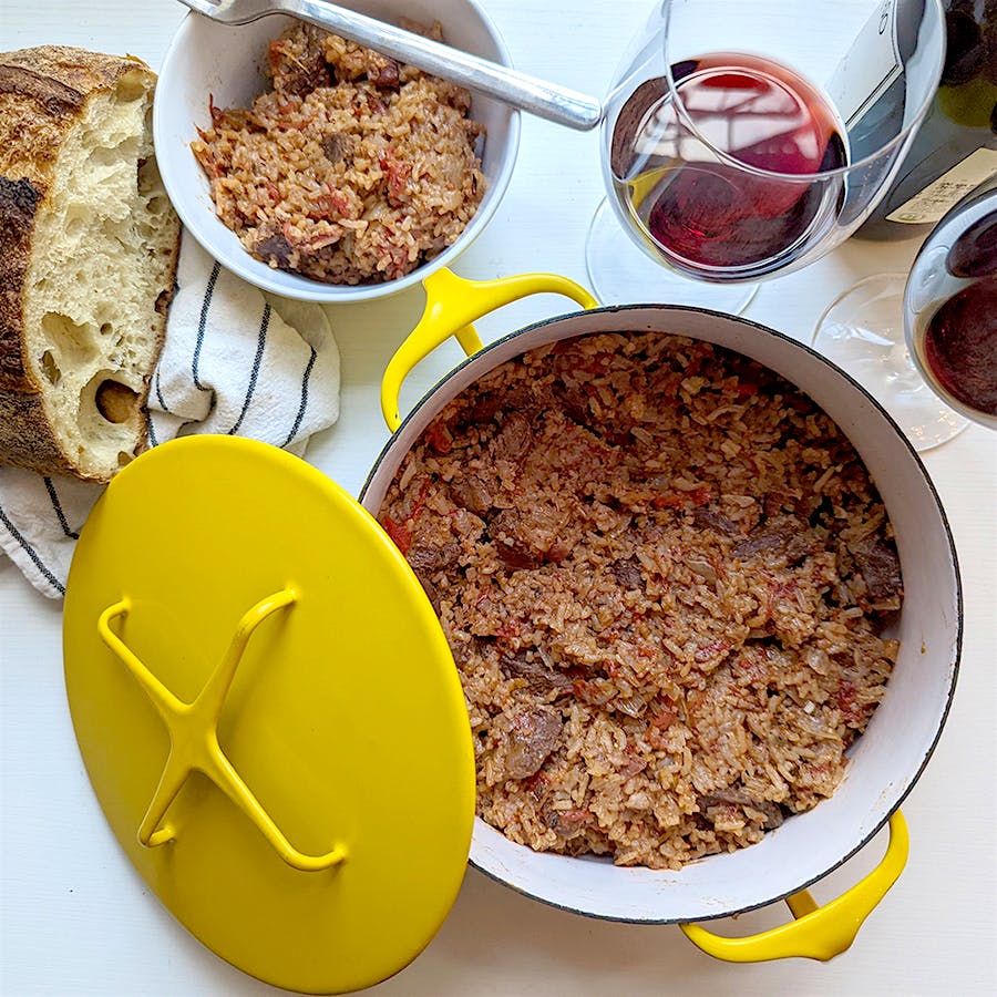 This stew, perfect for serving in the wintertime, draws inspiration from Southern France and Northern Spain.