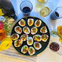 Using crisped chicken skins as a topping adds extra crunch and savoriness to deviled eggs, while keeping the dish kosher.Deviled Eggs with Gribenes from Zach Engel of Galit