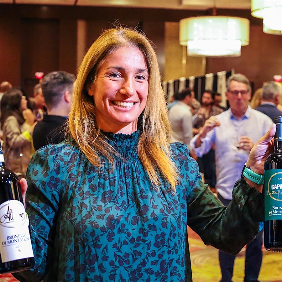 Alessandra Angelini was presenting wines from her family's two Montalcino wineries—Altesino and Caparzo.