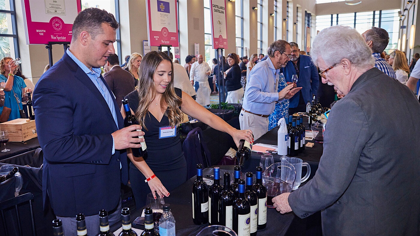  Pouring Sassicaia at the Palm Beach Food &amp; Wine Festival.