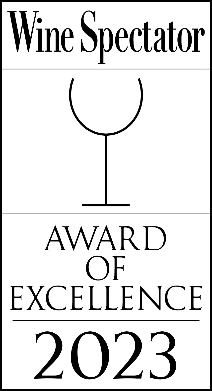 Wine Spectator Award of Excellence in black and white