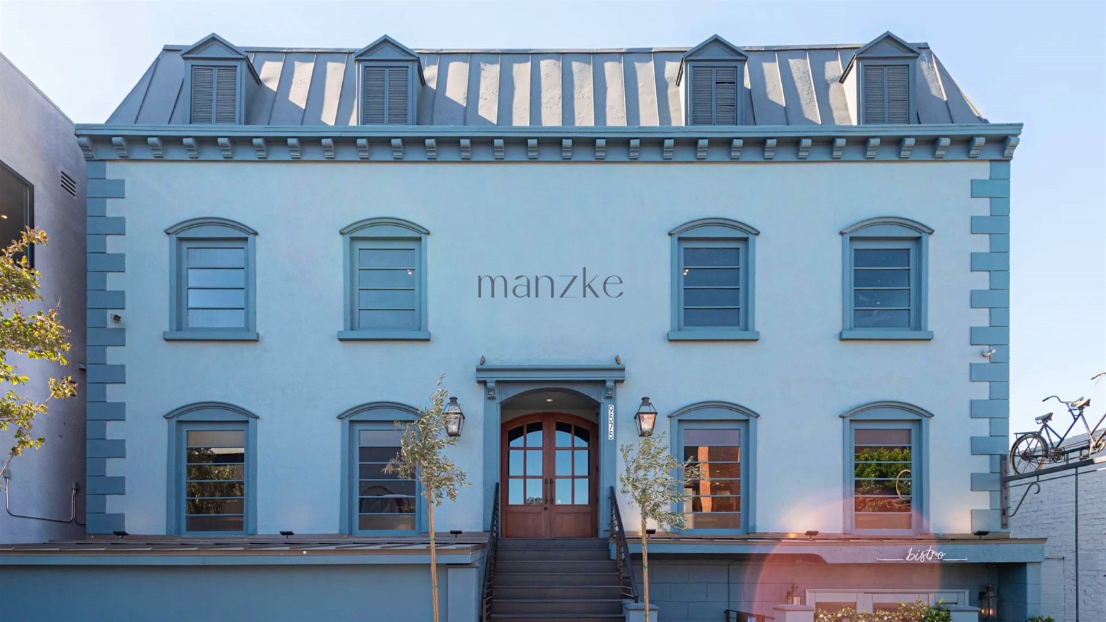  The exterior of Manzke restuarant and Bicyclette bistro in Los Angeles