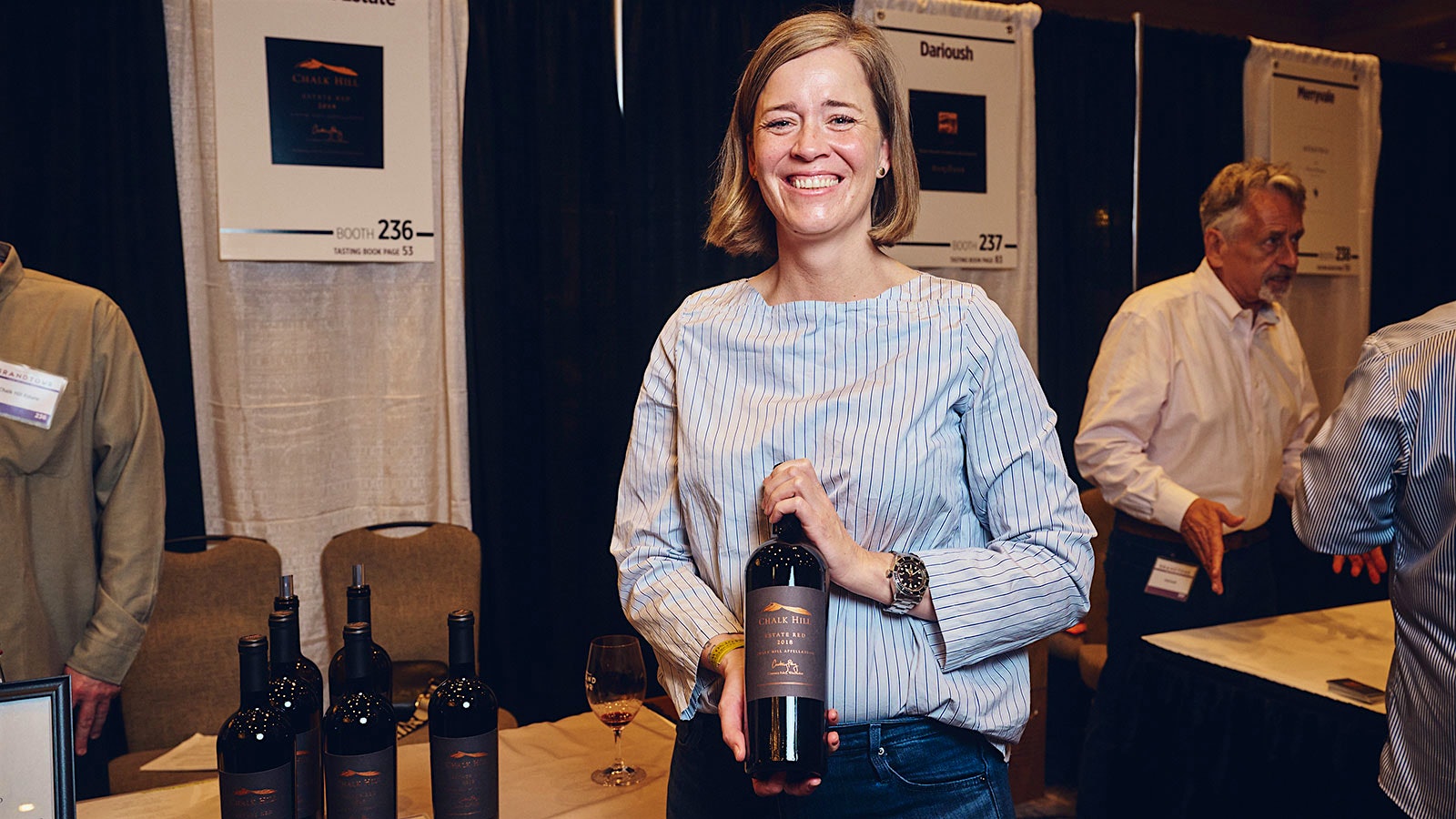  Courtney Foley of Chalk Hill Estate serves a red wine at the Wine Spectator Grand Tour in New Orleans.