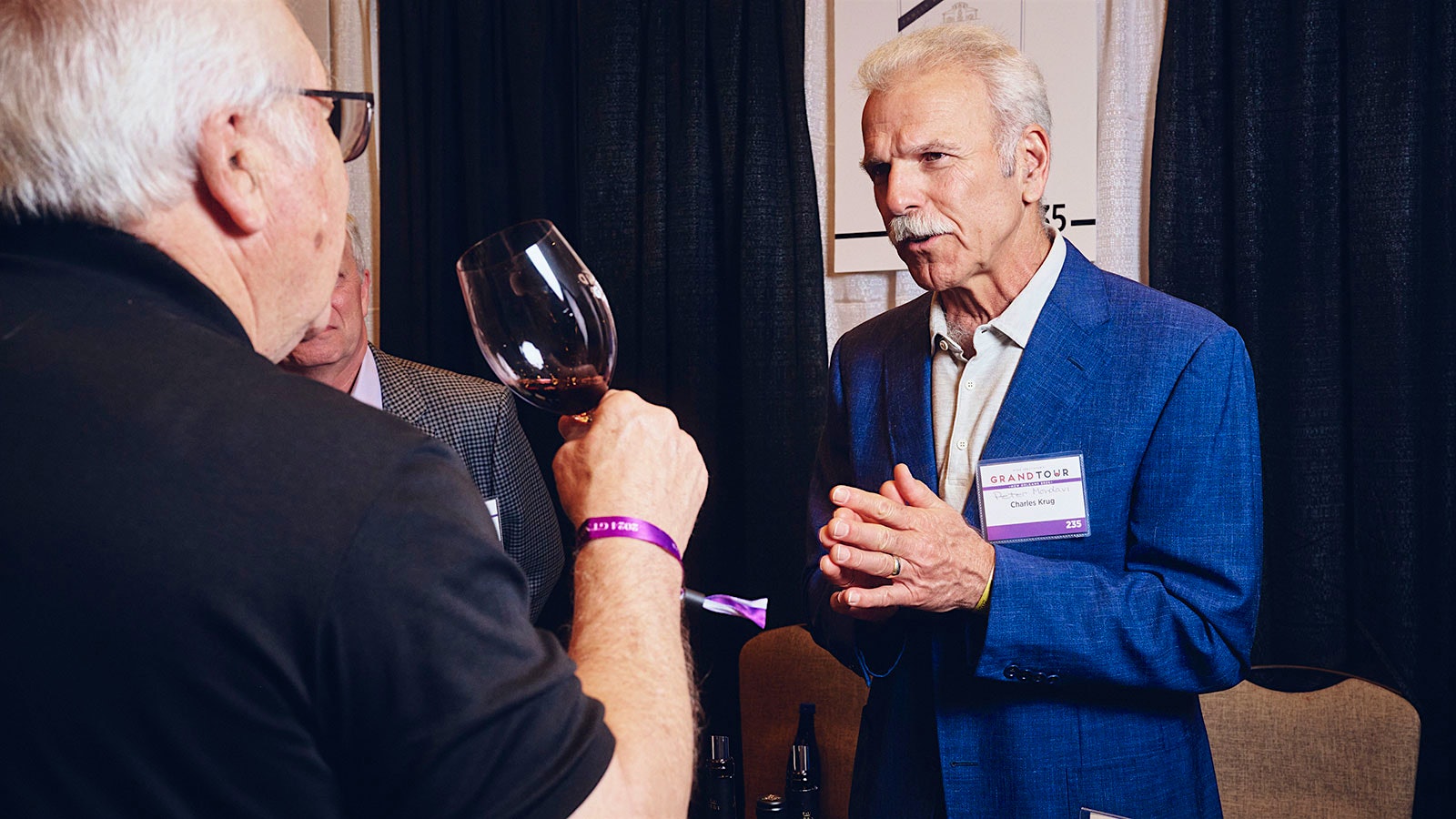  Winemaker Peter Mondavi Jr. of Charles Krug chats with a guest at the Wine Spectator Grand Tour in New Orleans.