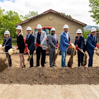 Napa Valley College instructors and administrators and Wine Spectator's Mel Mannion, second from left, break ground for the new center.Napa Valley College Breaks Ground on Ambitious New Wine Spectator Wine Education Center