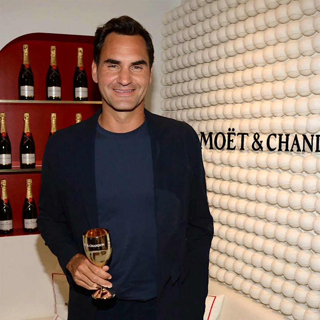 Liev Schreiber and Coco Rocha visited the Moët & Chandon Champagne suite at the 2024 US Open tennis championships.