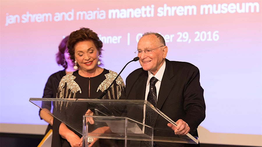 Jan Shrem with his wife Maria Manetti Shrem at an event for the U.C. Davis Manetti Shrem Museum of Art.