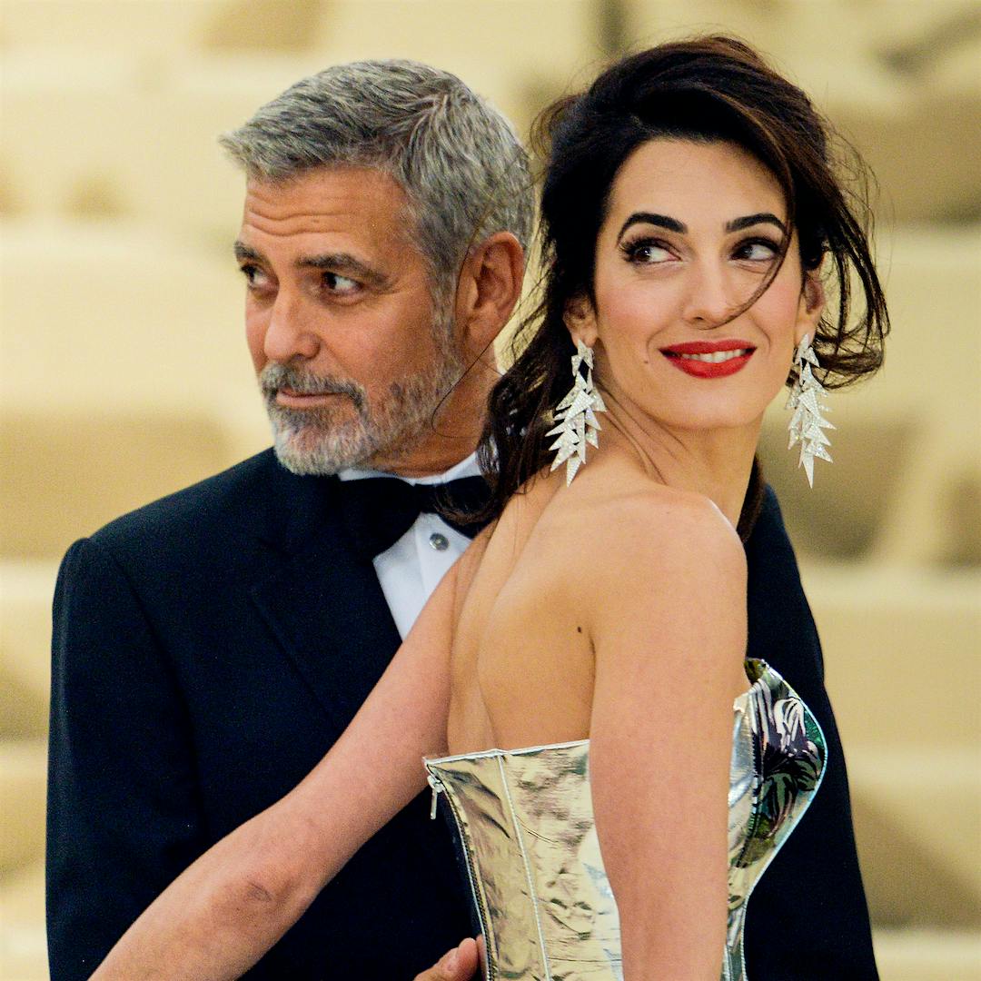 Clockwise from top left: George and Amal Clooney, a British protester, LeBron James and the GranCabrio Folgore Tignanello Maserati