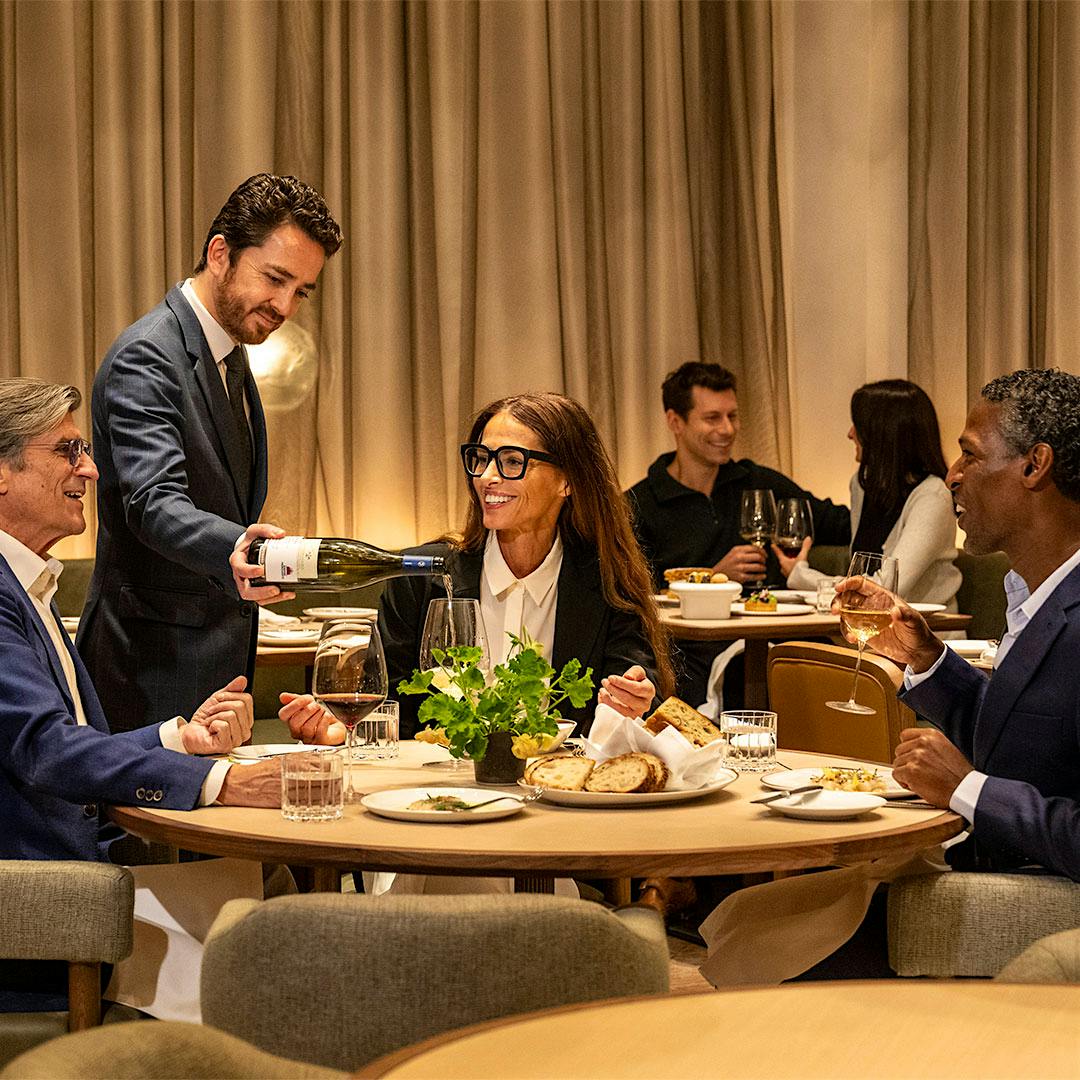 Italy and France play a large role on Santi's wine list and menu.