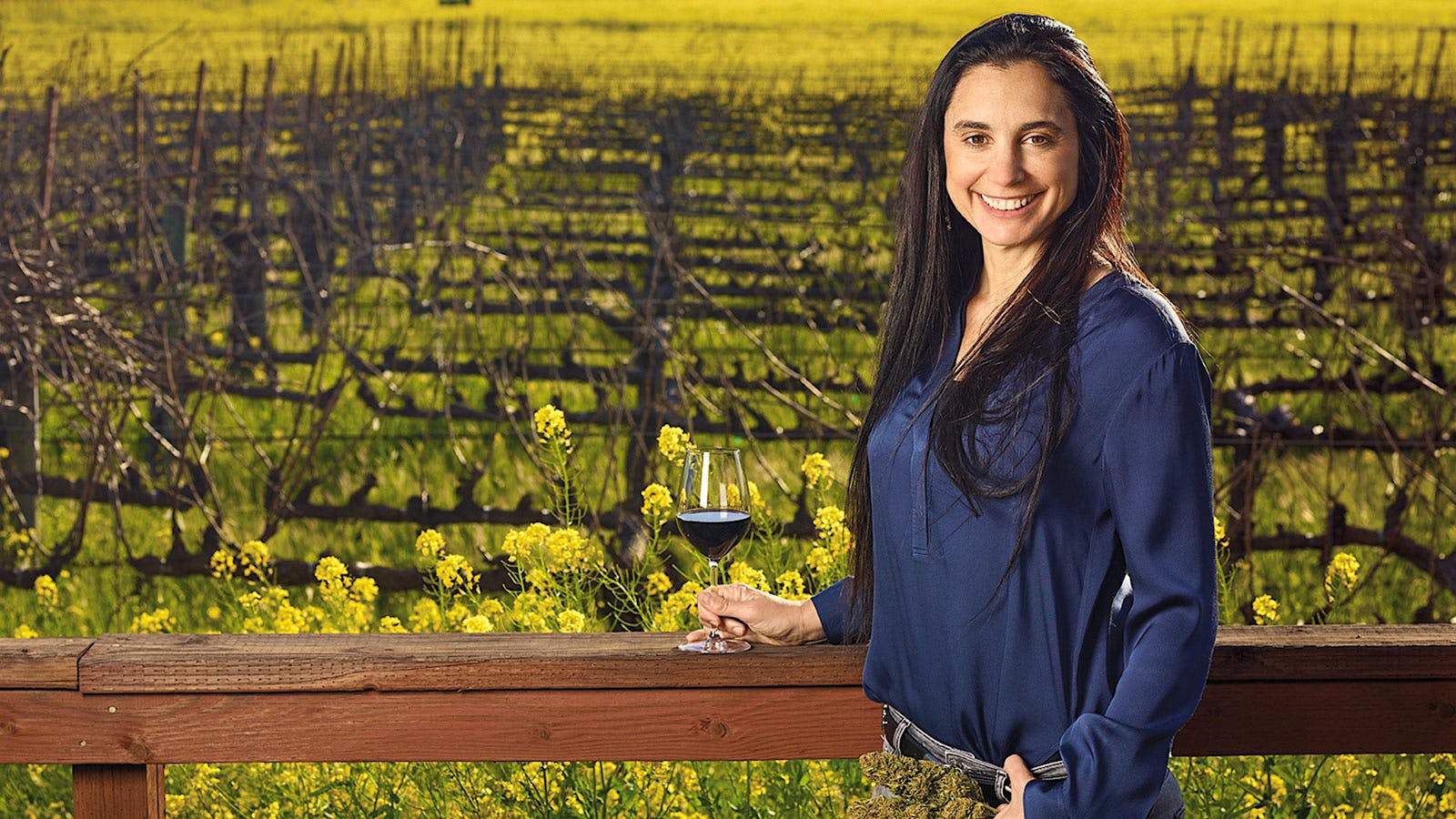  Stephanie Honig in a Napa vineyard.