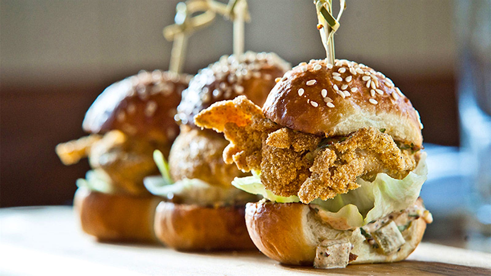  Fried oyster sliders from The Dutch restaurant