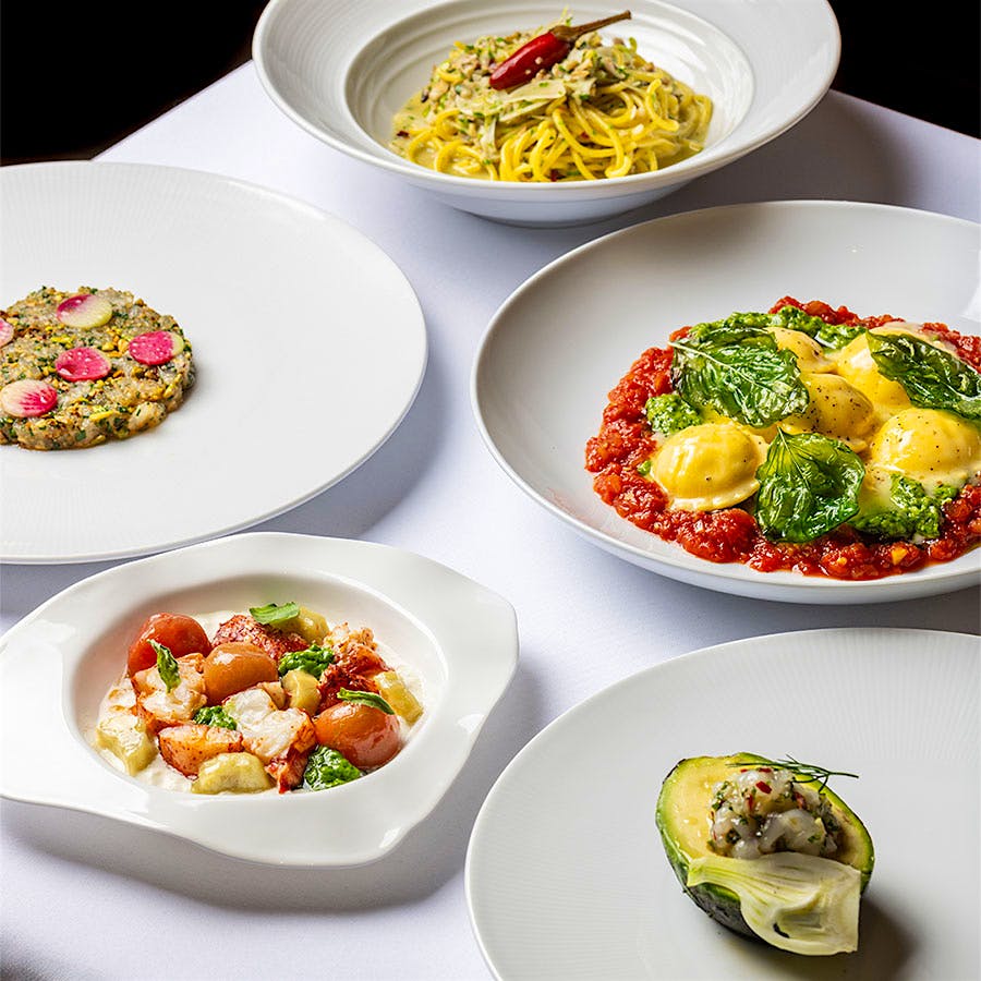 The menu at Marea Beverly Hills combines the restaurant's signature Italian flair with Californian ingredients.