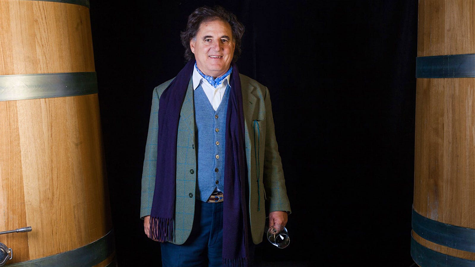 Marco de Grazia in a winery cellar.