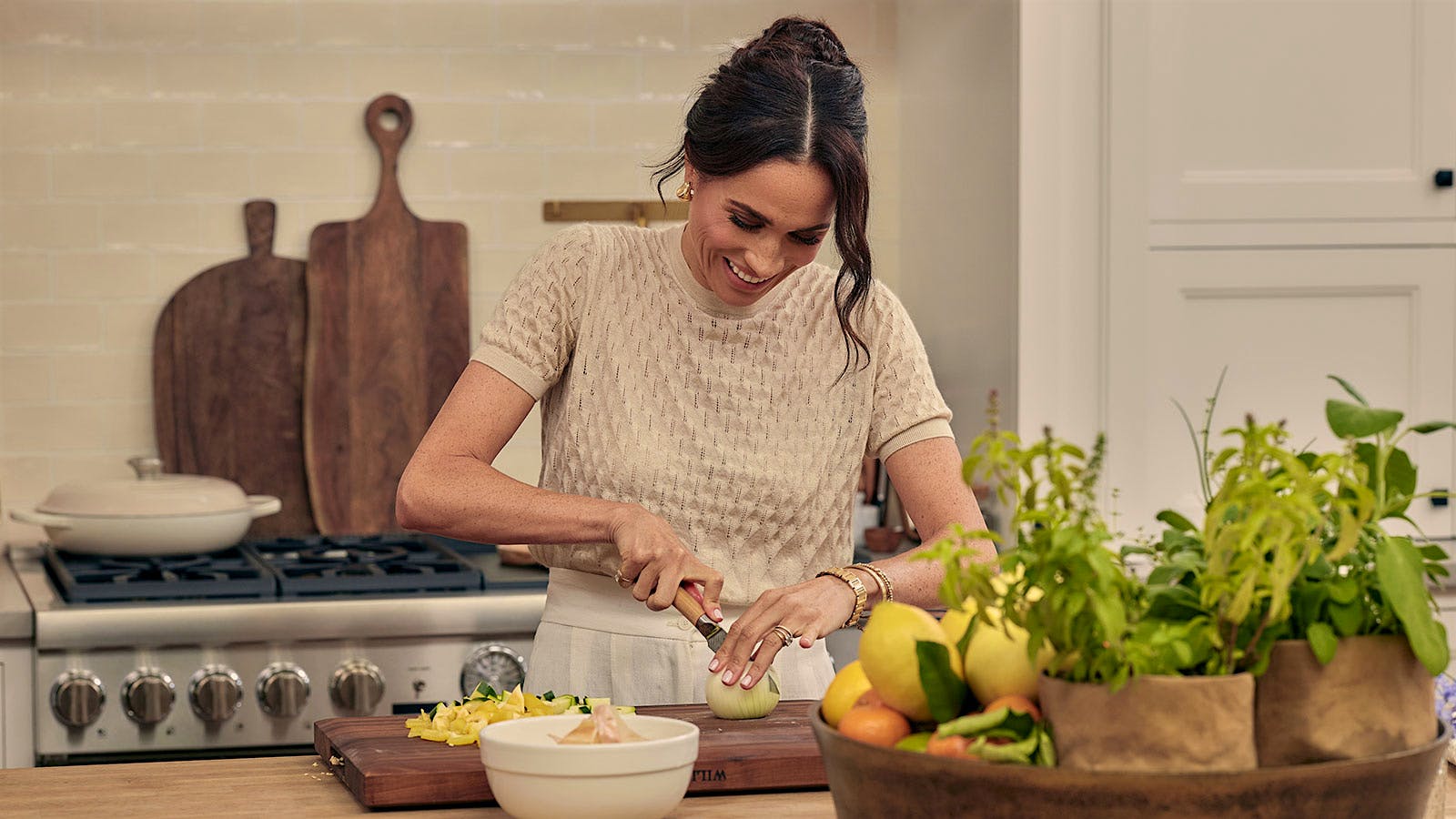  Meghan Markle, the Duchess of Sussex, cooks on her Netflix show With Love, Meghan.