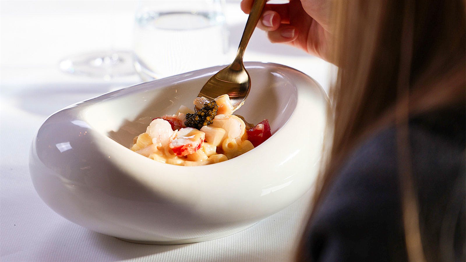  A lobster pasta dish with caviar from Fiola in Washington, D.C.
