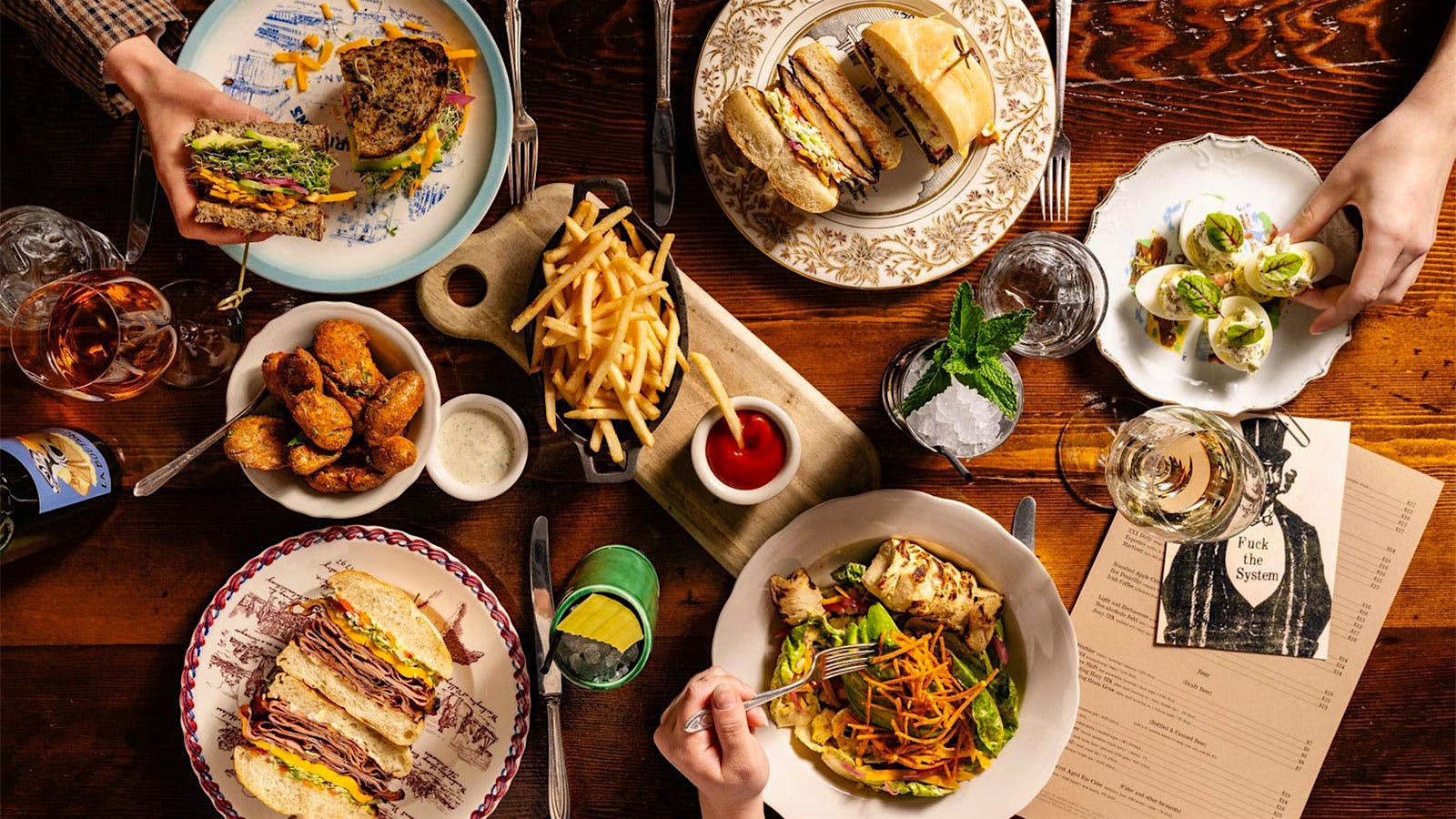  A selection of dishes, cocktails and wines from St. Anselm in Washington, D.C.