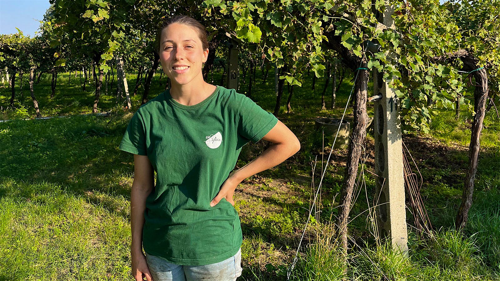 Silvia Morando of Il Pignetto standing in her family's vineyard