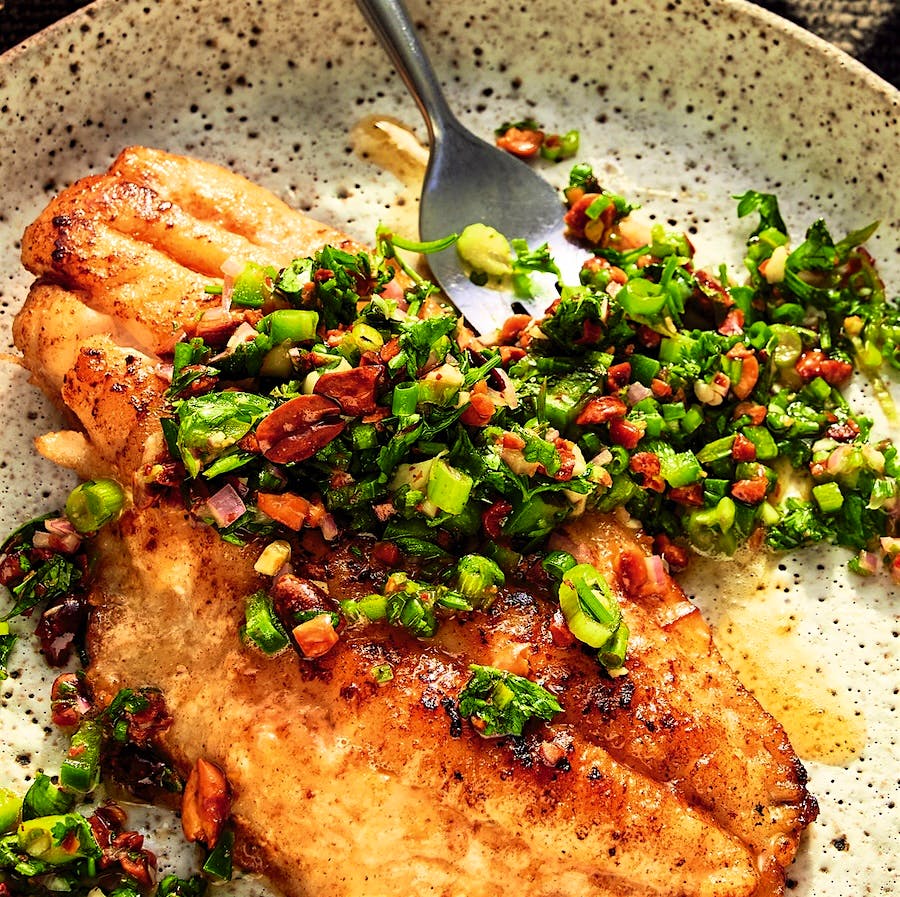 This fried peanut salsa draws inspiration from Mexican salsa macha, while using ingredients typical in West African cooking.