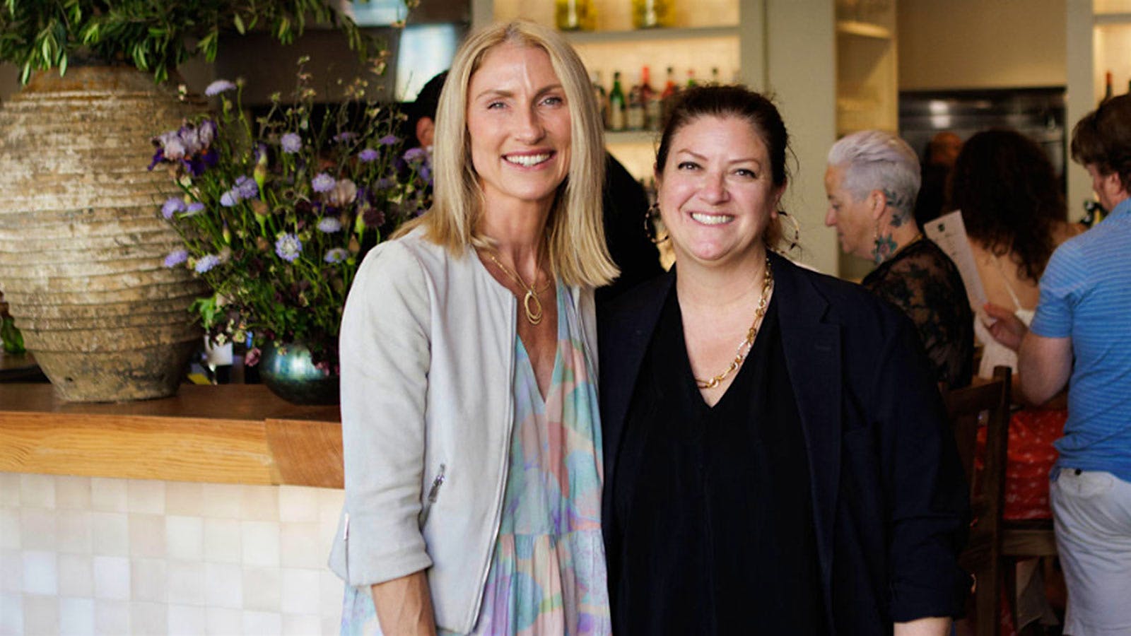 Kitty Oestlien, left,&nbsp;and Shelley Lindgren inside the A16 in Napa Valley