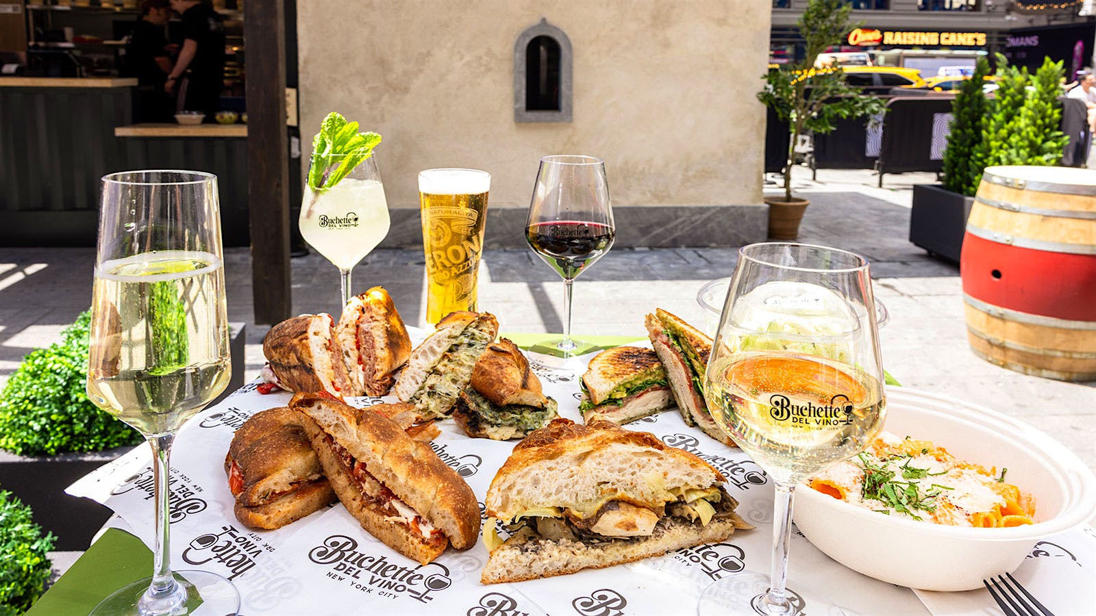 A selection of dishes from Buchette del Vino in Times Square.