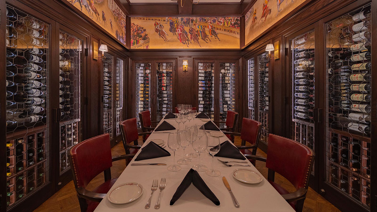  The private dining room and wine cellar of Musso and Frank Grill in Los Angeles