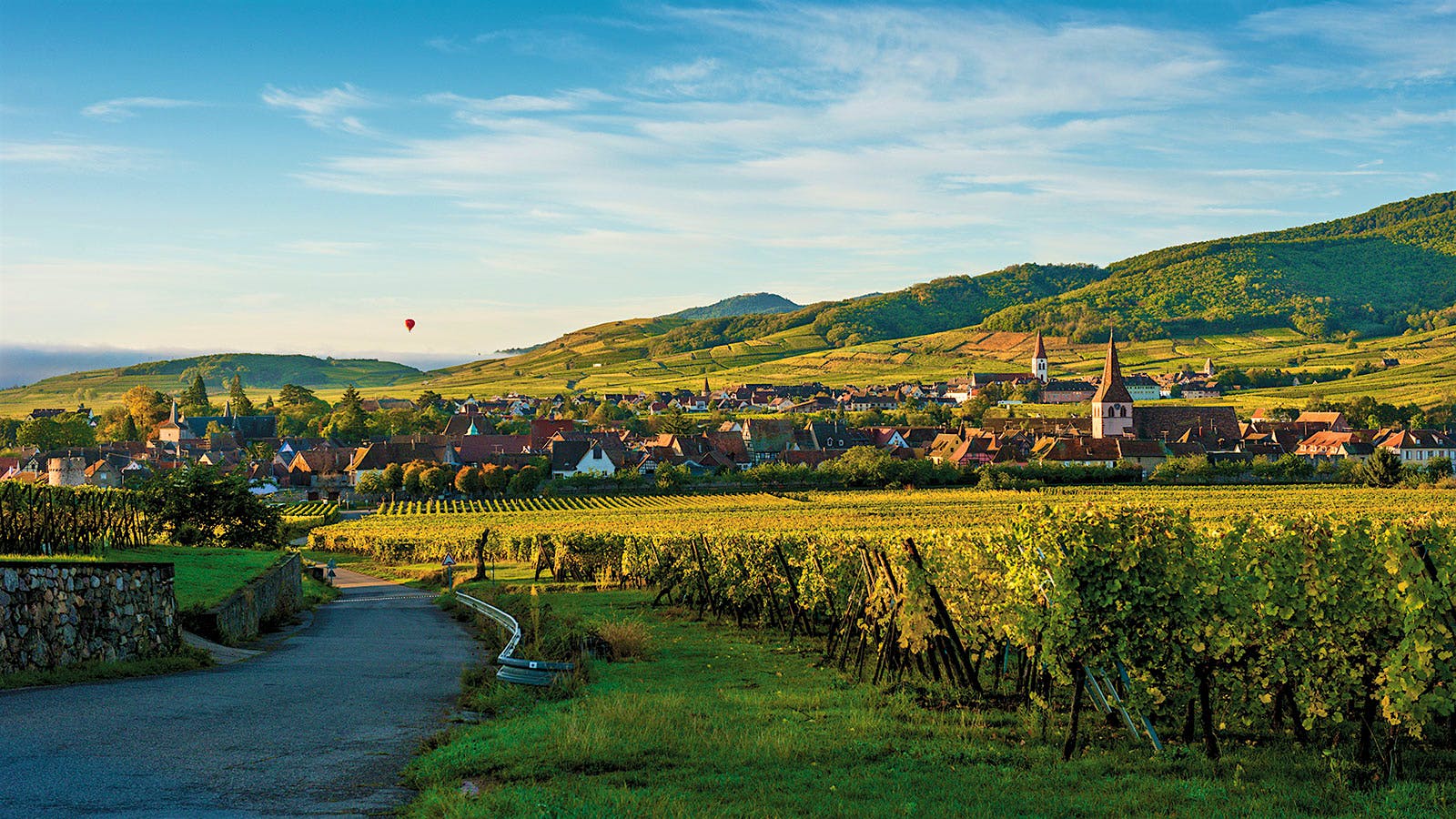  A town and vineyards in Alsace
