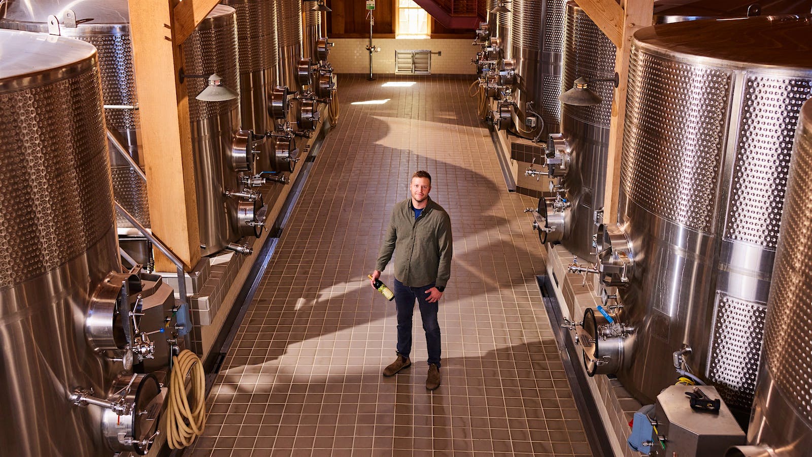  Nickel &amp; Nickel winemaker Joe Harden in the winery cellar.