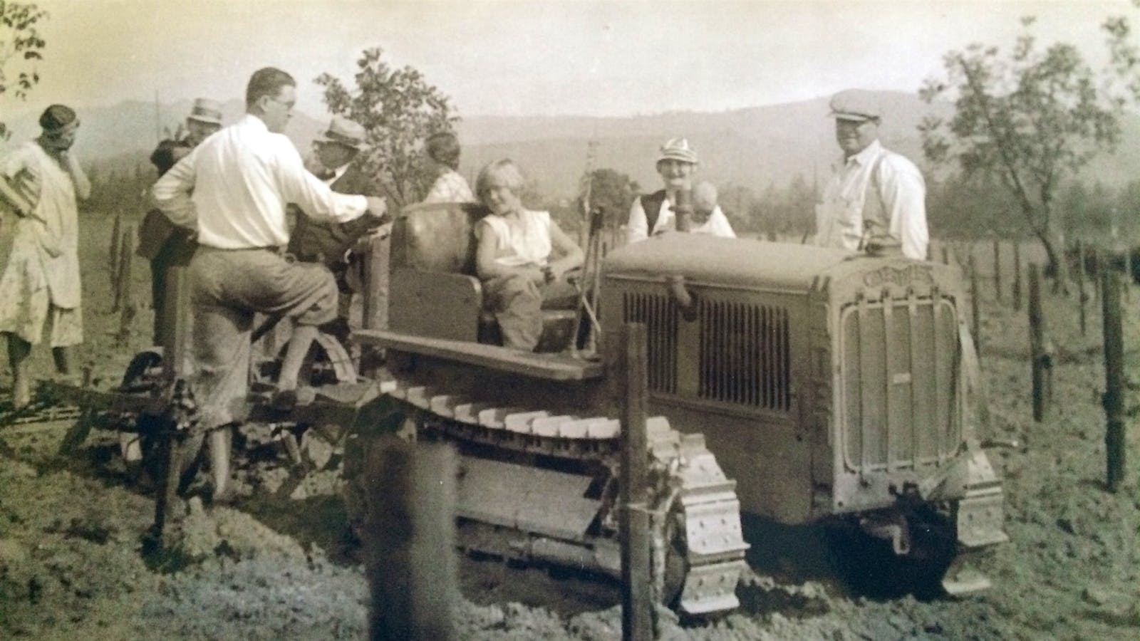  Haley Wight's grandmother Janice Lewelling&nbsp;tests out the family's Caterpillar Model 10 in 1931.