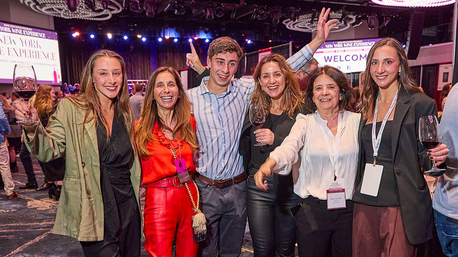  Winemaker Enrique Tirado’s family and the team behind Chile’s Viña Don Melchor, including owner Isabel Guilisasti (in white), at the 2025 NY Wine Experience