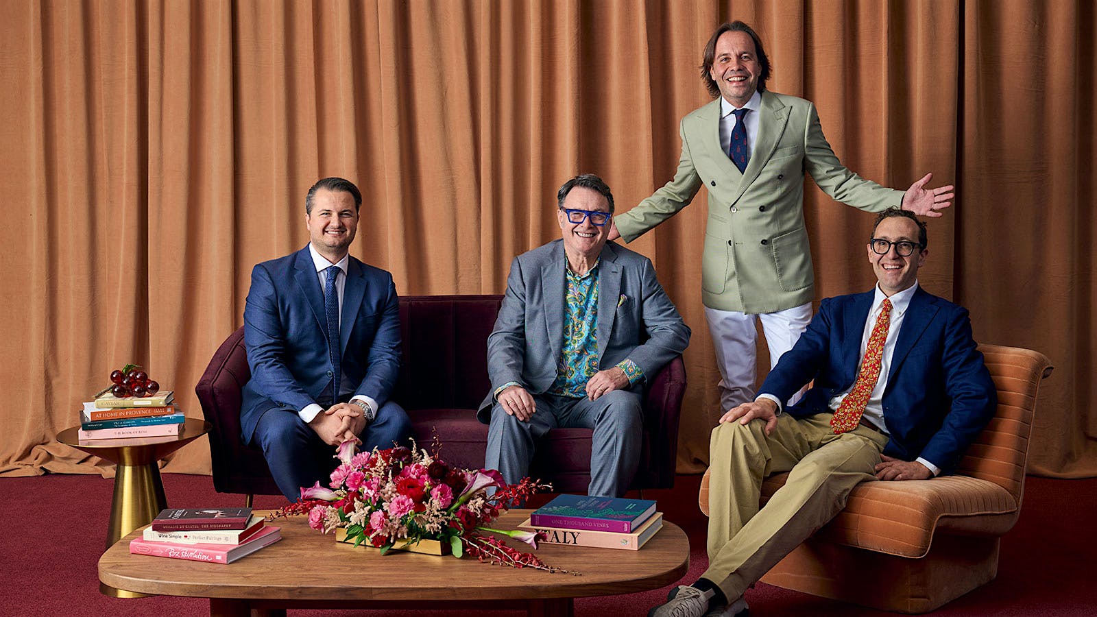 From left: Pieve Santa Restituta's Giovanni Gaja, Wine Spectator's Bruce Sanderson, Argiano's Bernardino Sani and Romitorio's Filippo Chia