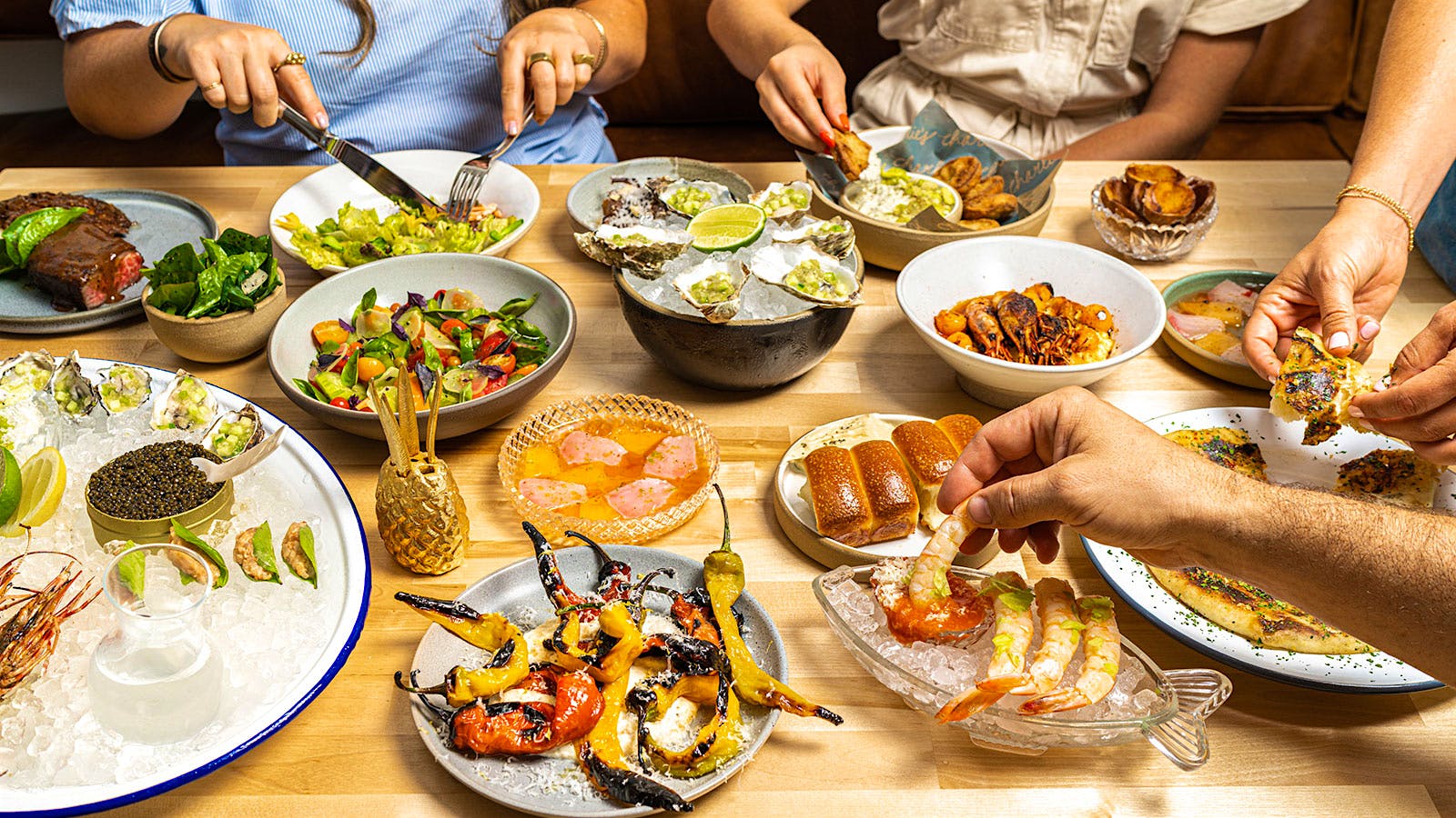 An assortment of dishes from Charlies in Napa Valley