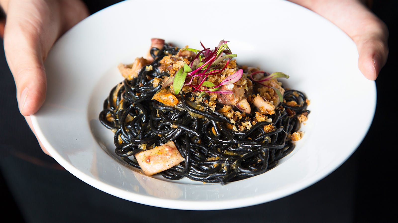  Squid ink pasta from Vinater&iacute;a in New York City